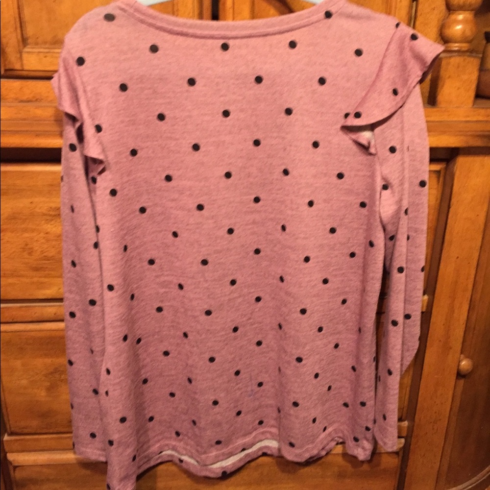 Lane Bryant pink shirt with black poke a dots - Picture 1 of 2